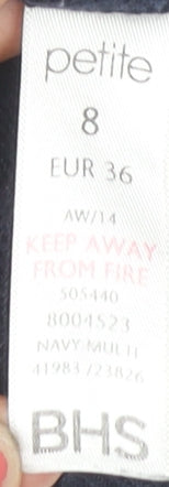 BHS Women Blue Geometric Petite Jumper Dress Size 8