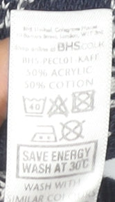 BHS Women Blue Geometric Petite Jumper Dress Size 8