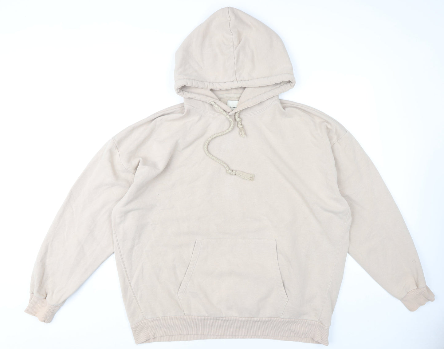 Womens UK Size 14 Pull & Bear Beige Pullover Hoodie