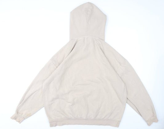 Womens UK Size 14 Pull & Bear Beige Pullover Hoodie