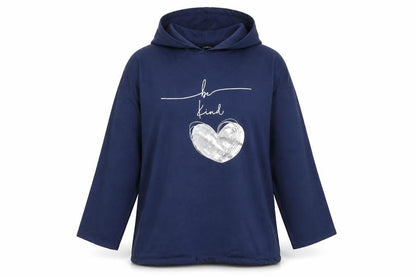 Front view of Roman Women's Blue Pullover Hoodie, size L