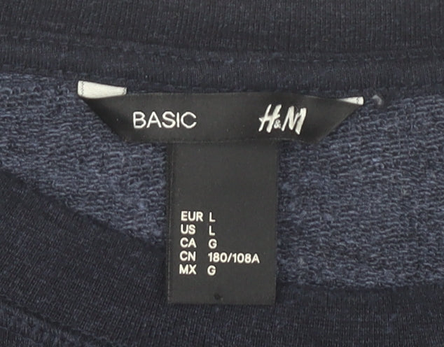 Mens UK Size L H&M Blue Pullover Sweatshirt