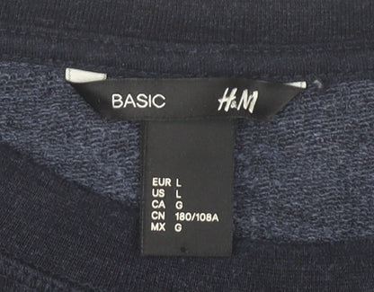 Mens UK Size L H&M Blue Pullover Sweatshirt