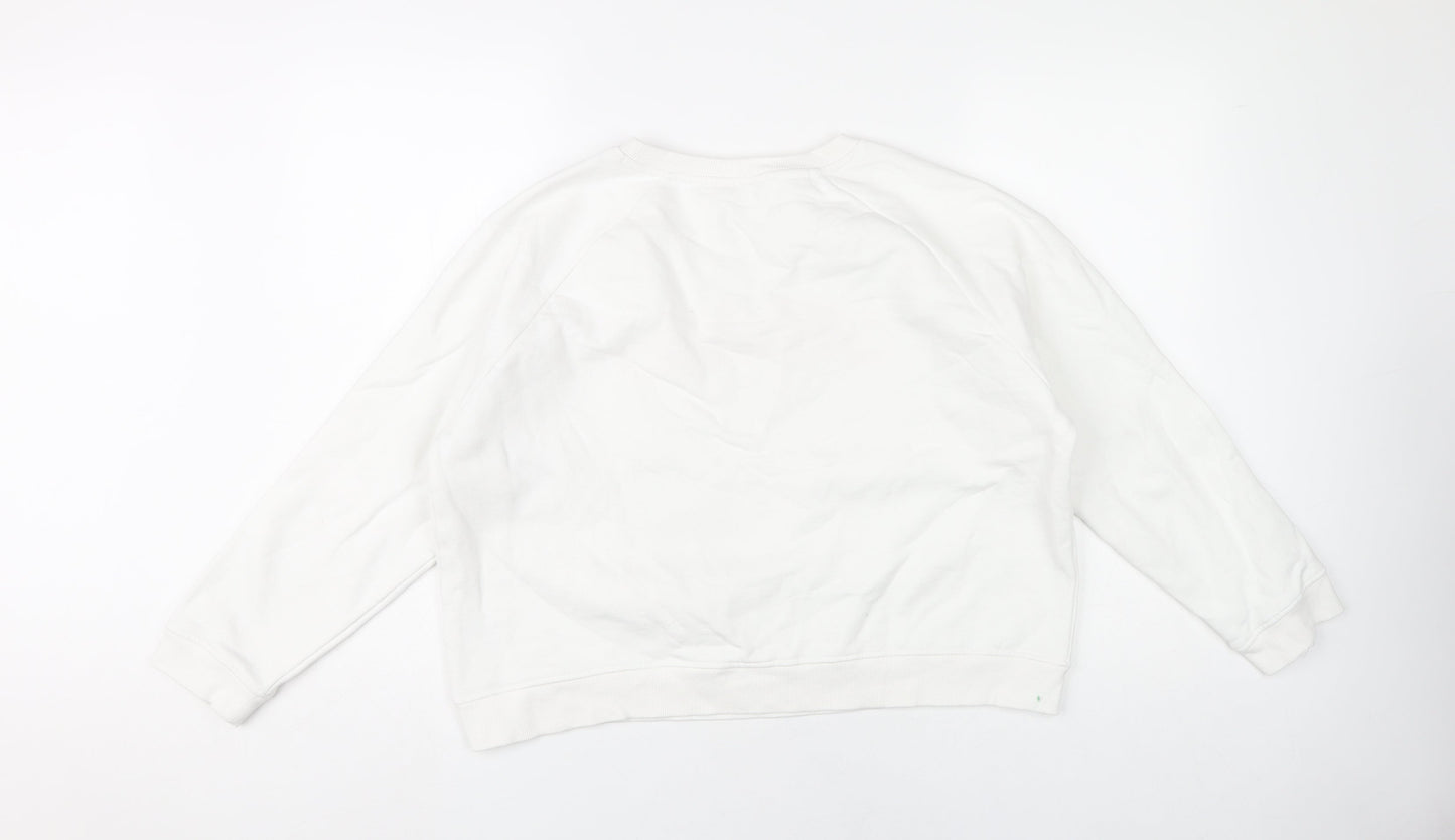 Nocozo Women's White Pullover Sweatshirt, Size L, Casual Style