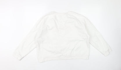 Nocozo Women's White Pullover Sweatshirt, Size L, Casual Style