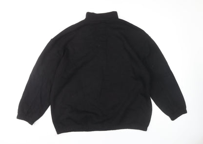 Boohoo Women's Black 1/4 Zip Sweatshirt Size 20