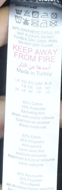 Boohoo Women's Black 1/4 Zip Sweatshirt Size 20