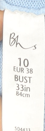 BHS Women's Blue Mock Neck Pullover Jumper Size 10