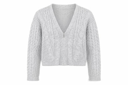 Womens UK Size 6 Warehouse Grey Cardigan Jumper