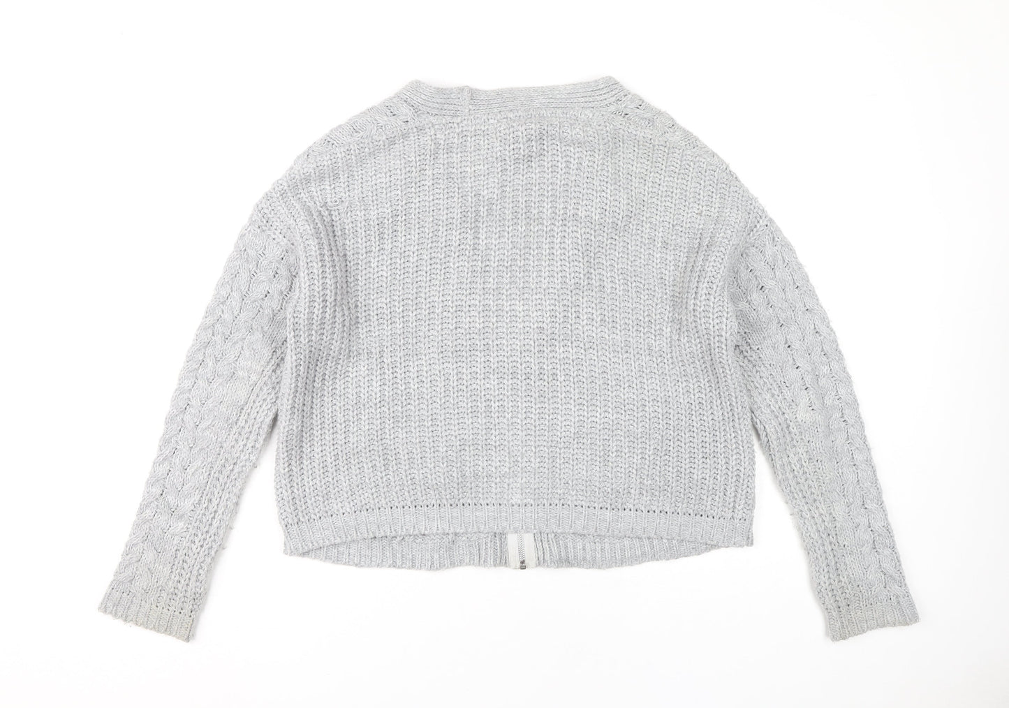 Womens UK Size 6 Warehouse Grey Cardigan Jumper