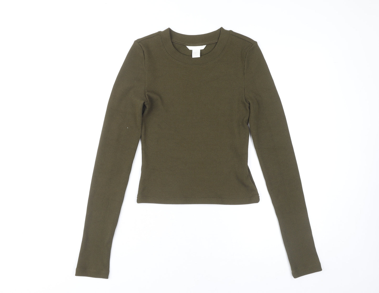 Womens UK Size S H&M Green Basic T-Shirt