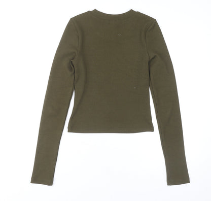 Womens UK Size S H&M Green Basic T-Shirt