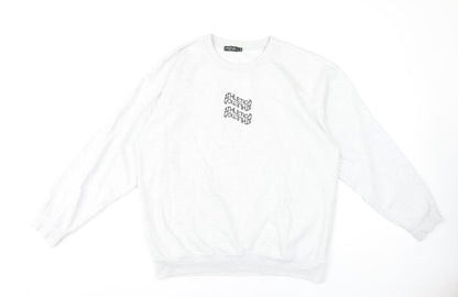 Nasty Gal Women's White Sweatshirt M Casual Long Sleeve