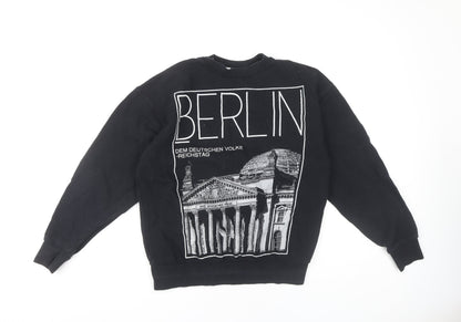 Topman Men's Black Berlin Graphic Sweatshirt XS