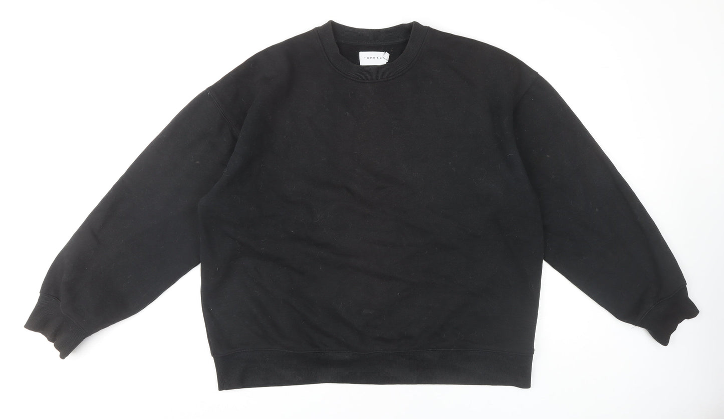 Topman Men's Black Medium Pullover Sweatshirt