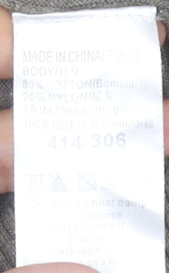 Next Men's Beige V-Neck Cotton Pullover Jumper M