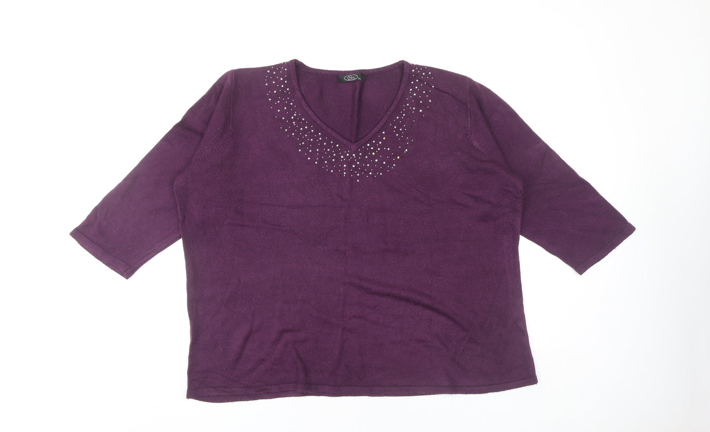 Womens UK Size XL BM Purple Pullover Jumper