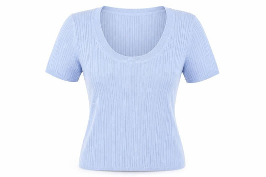 Womens UK Size 12 Marks and Spencer Blue Basic T-Shirt