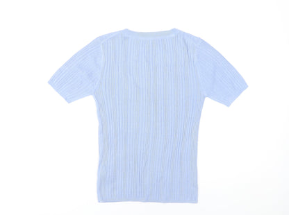 Womens UK Size 12 Marks and Spencer Blue Basic T-Shirt