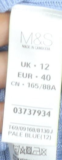 Womens UK Size 12 Marks and Spencer Blue Basic T-Shirt