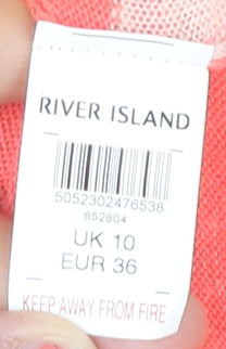 Womens UK Size 10 River Island Pink Cardigan Jumper