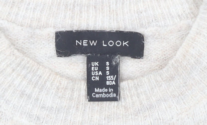Womens UK Size S New Look Ivory Pullover Jumper