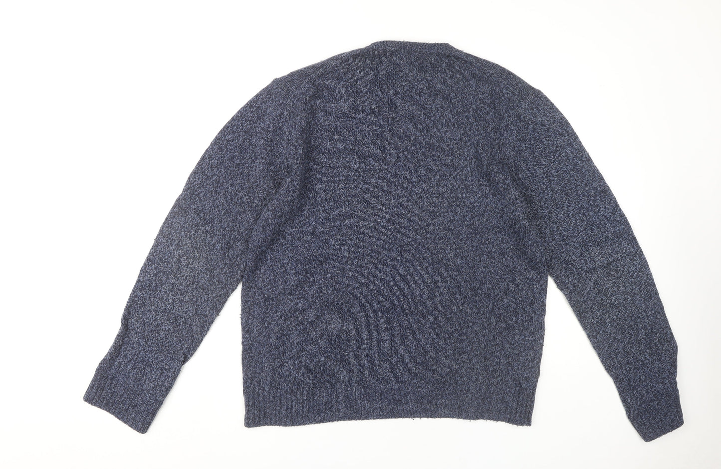 John Lewis Men's Blue Wool Blend Pullover Jumper L