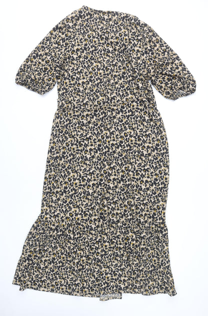 Next Women Multicoloured Animal Print Wrap Dress Size 14