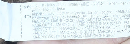 Zara Women's Beige V-Neck Linen Jumpsuit Size 12