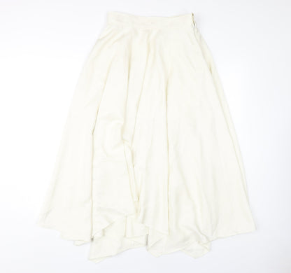 H&M Women's Ivory Long Flare Skirt Size 8