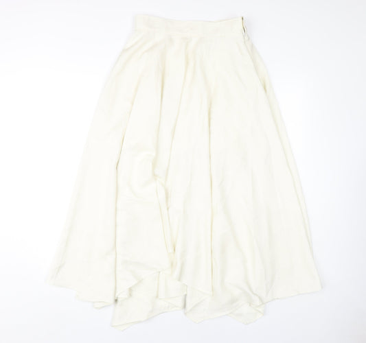 H&M Women's Ivory Long Flare Skirt Size 8