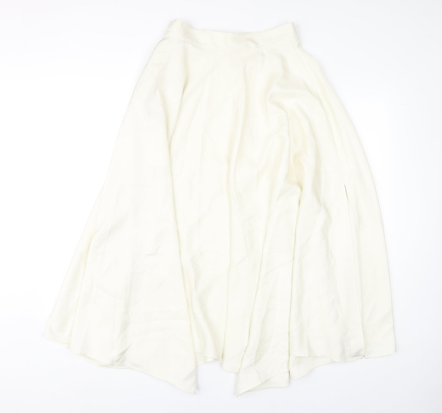 H&M Women's Ivory Long Flare Skirt Size 8