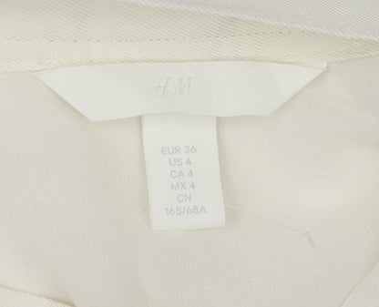 H&M Women's Ivory Long Flare Skirt Size 8