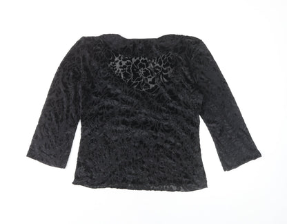 Womens UK Size 12 NEXT Black Wrap Blouse