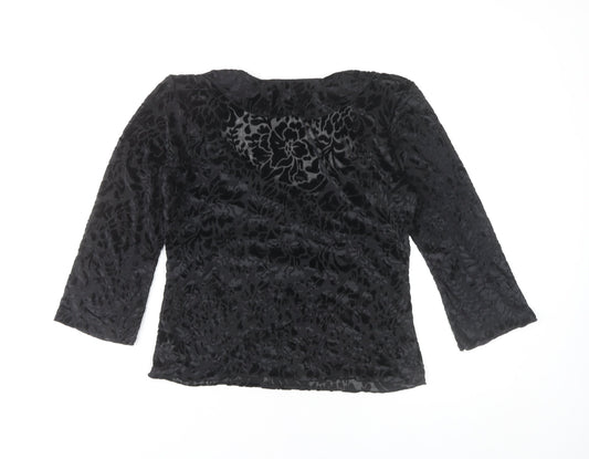 Womens UK Size 12 NEXT Black Wrap Blouse