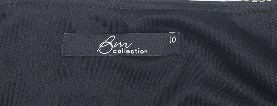 Women's Black Short Sleeve Floral Lace Top