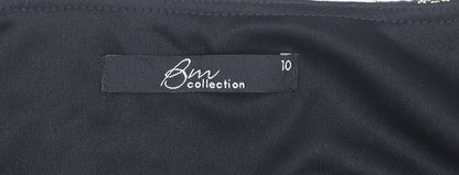 Women's Black Short Sleeve Floral Lace Top