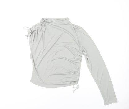Womens UK Size L Zara Grey Basic Blouse