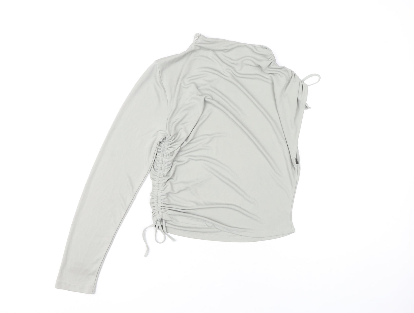 Womens UK Size L Zara Grey Basic Blouse