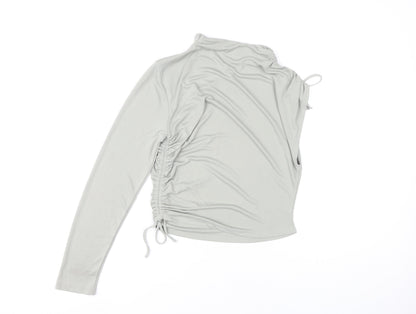Womens UK Size L Zara Grey Basic Blouse