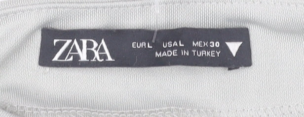 Womens UK Size L Zara Grey Basic Blouse