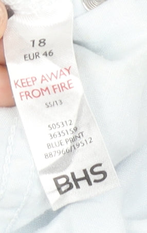 BHS Women's Blue Ankle Jeans, Floral Pattern, Size 18