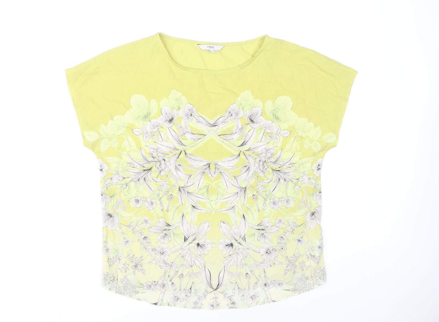 Womens UK Size 14 NEXT Yellow Jersey T-Shirt