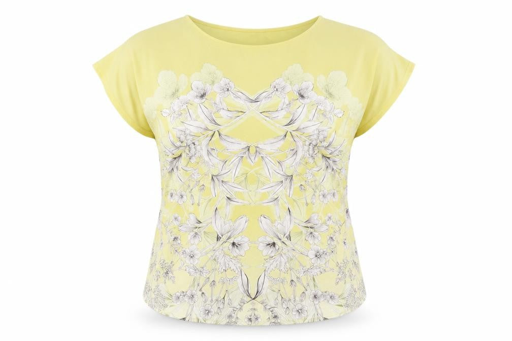 Womens UK Size 14 NEXT Yellow Jersey T-Shirt