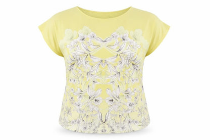 Womens UK Size 14 NEXT Yellow Jersey T-Shirt