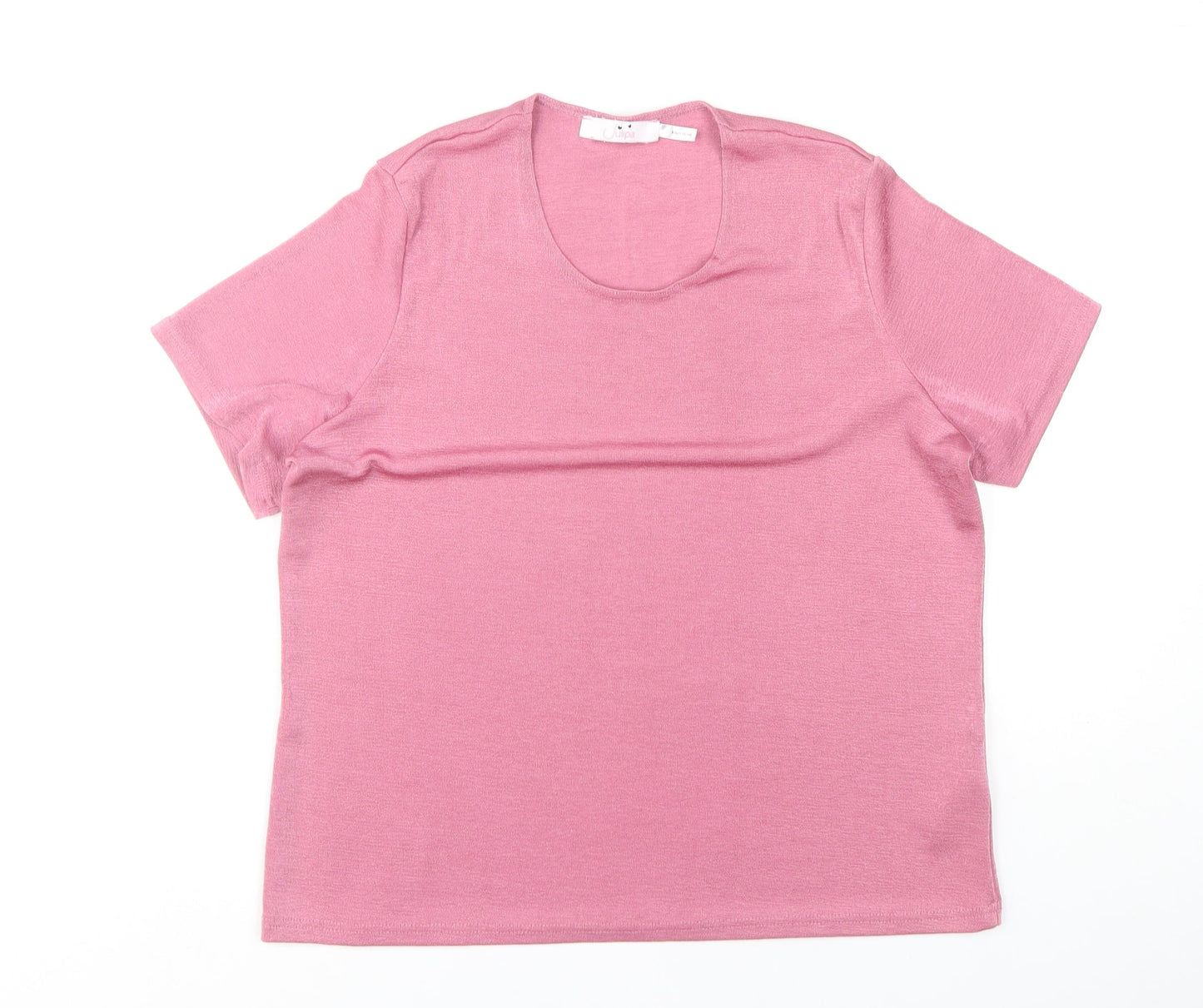 Womens UK Size 16 Julipa Pink Basic T-Shirt