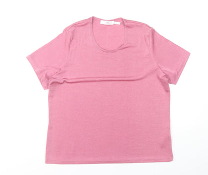 Womens UK Size 16 Julipa Pink Basic T-Shirt