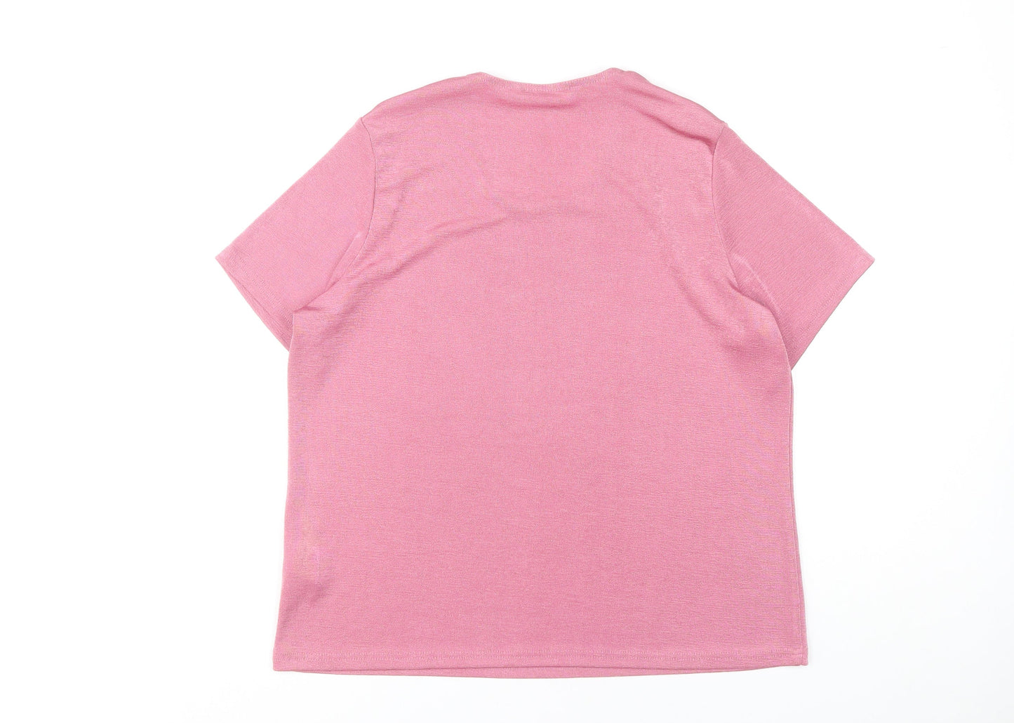 Womens UK Size 16 Julipa Pink Basic T-Shirt