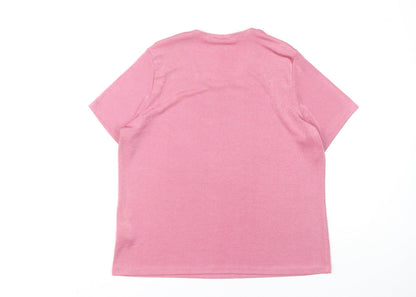 Womens UK Size 16 Julipa Pink Basic T-Shirt