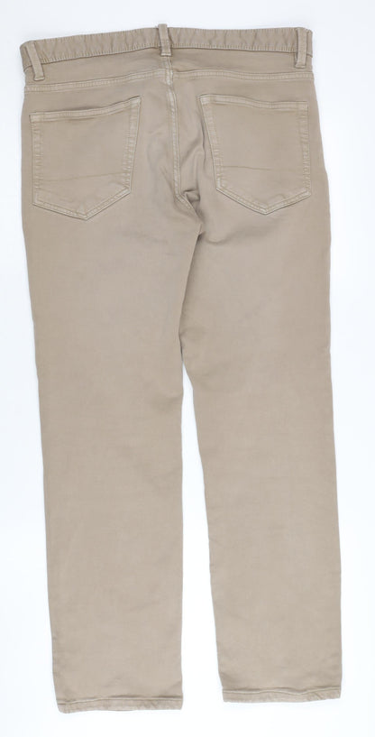 F&F Beige Jeans for Unisex Adults, Size 34